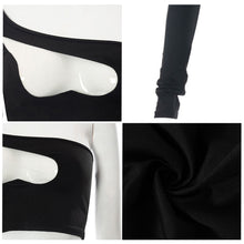 Load image into Gallery viewer, Summer Sexy Fashion Hollow Corset Shirt One-shoulder Single Sleeve Lowcut Short Cropped Navel Top

