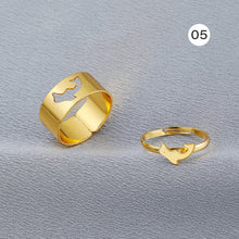 Load image into Gallery viewer, Couple Set Alloy Rings Fashion Personality Butterfly Star Open Rings Jewelry Accessories Gift for Men Women
