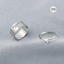 Load image into Gallery viewer, Couple Set Alloy Rings Fashion Personality Butterfly Star Open Rings Jewelry Accessories Gift for Men Women
