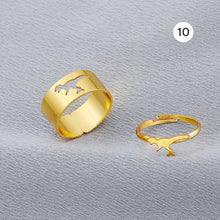 Load image into Gallery viewer, Couple Set Alloy Rings Fashion Personality Butterfly Star Open Rings Jewelry Accessories Gift for Men Women
