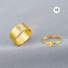 Load image into Gallery viewer, Couple Set Alloy Rings Fashion Personality Butterfly Star Open Rings Jewelry Accessories Gift for Men Women
