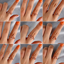 Load image into Gallery viewer, Fashion Simple Zodiac Rings Creative Zircon Adjustable Copper Rings Jewelry Accessories Gift for Women
