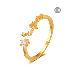 Load image into Gallery viewer, Fashion Simple Zodiac Rings Creative Zircon Adjustable Copper Rings Jewelry Accessories Gift for Women
