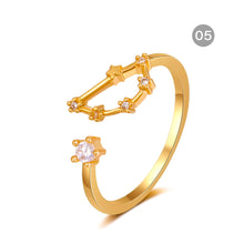 Load image into Gallery viewer, Fashion Simple Zodiac Rings Creative Zircon Adjustable Copper Rings Jewelry Accessories Gift for Women
