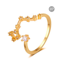 Load image into Gallery viewer, Fashion Simple Zodiac Rings Creative Zircon Adjustable Copper Rings Jewelry Accessories Gift for Women
