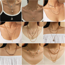 Load image into Gallery viewer, Fashion Personalized Multilayer Necklace Metal Chain Clavicle Chain Stacked Necklace Women Jewelry Accessories
