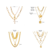 Load image into Gallery viewer, Fashion Vintage Gold Multilayer Necklace Portrait Pearl Pendant Necklace Clavicle Chain Jewelry Accessories
