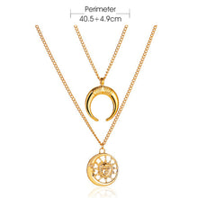 Load image into Gallery viewer, Fashion Vintage Gold Multilayer Necklace Portrait Pearl Pendant Necklace Clavicle Chain Jewelry Accessories
