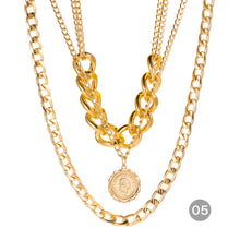 Load image into Gallery viewer, Fashion Vintage Gold Multilayer Necklace Portrait Pearl Pendant Necklace Clavicle Chain Jewelry Accessories
