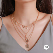 Load image into Gallery viewer, Creative Retro Multilayer Necklace Simple Metal Chain Necklace Clavicle Chain Jewelry Accessories Gift
