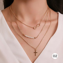 Load image into Gallery viewer, Creative Retro Multilayer Necklace Simple Metal Chain Necklace Clavicle Chain Jewelry Accessories Gift
