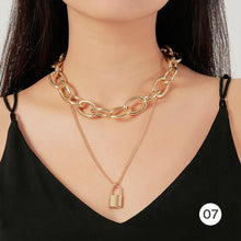 Load image into Gallery viewer, Creative Retro Multilayer Necklace Simple Metal Chain Necklace Clavicle Chain Jewelry Accessories Gift
