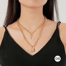 Load image into Gallery viewer, Creative Retro Multilayer Necklace Simple Metal Chain Necklace Clavicle Chain Jewelry Accessories Gift

