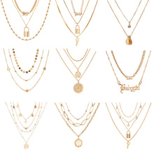 Load image into Gallery viewer, Creative Vintage Multilayer Necklace Alloy Pendant Clavicle Chain Necklace Jewelry Accessories Gift
