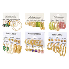 Load image into Gallery viewer, Exaggerated Metal Geometric Earrings Butterfly Pearl Earrings Set Fashion Personalized Earrings Women Jewelry Accessories
