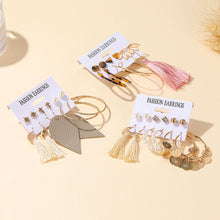 Load image into Gallery viewer, Creative Simple Geometric Metal Earrings Set Personalized Pearl Tassel Stud Earrings Women Jewelry Accessories
