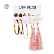 Load image into Gallery viewer, Creative Simple Geometric Metal Earrings Set Personalized Pearl Tassel Stud Earrings Women Jewelry Accessories
