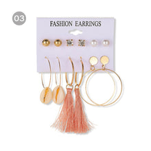 Load image into Gallery viewer, Creative Simple Geometric Metal Earrings Set Personalized Pearl Tassel Stud Earrings Women Jewelry Accessories
