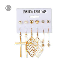 Load image into Gallery viewer, Creative Simple Geometric Metal Earrings Set Personalized Pearl Tassel Stud Earrings Women Jewelry Accessories
