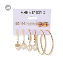 Load image into Gallery viewer, Creative Simple Geometric Metal Earrings Set Personalized Pearl Tassel Stud Earrings Women Jewelry Accessories
