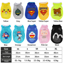 Load image into Gallery viewer, Summer Breathable Pet Mesh Vest Cartoon Print Puppy Dog Clothing Cat T-Shirt Sport Shirt Quick-drying Pet Clothes XS-XL

