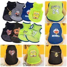 Load image into Gallery viewer, Summer Breathable Pet Mesh Vest Cartoon Print Puppy Dog Clothing Cat T-Shirt Sport Shirt Quick-drying Pet Clothes XS-XXL
