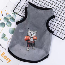 Load image into Gallery viewer, Summer Breathable Pet Mesh Vest Cartoon Print Puppy Dog Clothing Cat T-Shirt Sport Shirt Quick-drying Pet Clothes XS-XL
