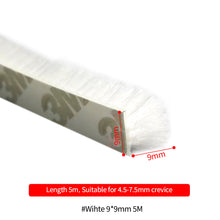 Load image into Gallery viewer, 5M Brush Strip Self Adhesive Door Window Sealing Strip Home Door Window Sound Insulation Wind-proof Strip Gasket
