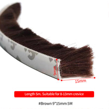 Load image into Gallery viewer, 5M Brush Strip Self Adhesive Door Window Sealing Strip Home Door Window Sound Insulation Wind-proof Strip Gasket
