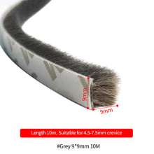 Load image into Gallery viewer, 10M Brush Strip Self Adhesive Door Window Sealing Strip Home Door Window Sound Insulation Wind-proof Strip Gasket
