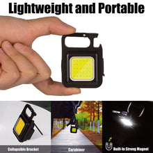 Load image into Gallery viewer, Mini LED Working Light Portable USB Rechargeable Flashlight Bright Keychain Light COB Work Lamp For Outdoor Camping Security
