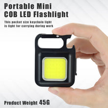 Load image into Gallery viewer, Mini LED Working Light Portable USB Rechargeable Flashlight Bright Keychain Light COB Work Lamp For Outdoor Camping Security
