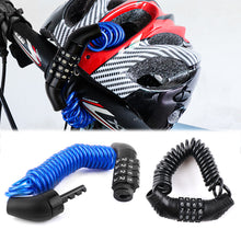 Load image into Gallery viewer, Helmet Lock Anti-theft 4 Digit Password MTB Road Bike Locks For Scooter Motorcycle Portable Cycling Bicycle Cable Lock
