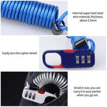 Load image into Gallery viewer, Bicycle Anti-Theft Motorcycle Three-Digit Password Combination Safety Rope Wire Rope Helmet Lock Safety Rope Lock

