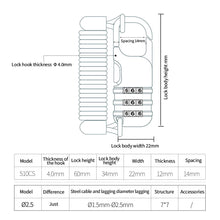 Load image into Gallery viewer, Bicycle Anti-Theft Motorcycle Three-Digit Password Combination Safety Rope Wire Rope Helmet Lock Safety Rope Lock
