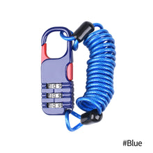 Load image into Gallery viewer, Bicycle Anti-Theft Motorcycle Three-Digit Password Combination Safety Rope Wire Rope Helmet Lock Safety Rope Lock
