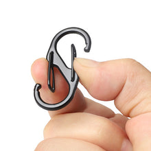 Load image into Gallery viewer, 10pcs S Type Stainless Steel Carabiner With Lock Mini Keychain Hook Anti-Theft Outdoor Camping Backpack Buckle Key-Lock Tool
