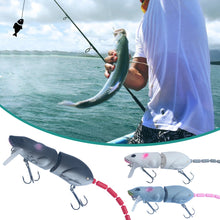 Load image into Gallery viewer, 15.5CM Topwater rat wakebait Multi-section Mouse Lure Artificial Bait Rat Minnow Lure Wobbler Fishing Pesca bass lures
