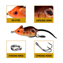 Load image into Gallery viewer, 5.5cm Fishing Lure Bait Multi Section Bionic Decoy Simulation Hard Bait Mouse Artificial Decoy Floating Swing Decoy
