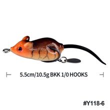 Load image into Gallery viewer, 5.5cm Fishing Lure Bait Multi Section Bionic Decoy Simulation Hard Bait Mouse Artificial Decoy Floating Swing Decoy
