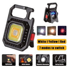 Load image into Gallery viewer, 7 Modes Portable Mini LED Work Light USB Rechargeable Power Display Working Light Pocket Bright Keychain Light Camping Torch
