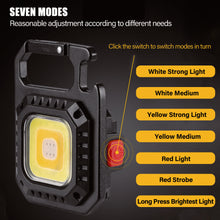 Load image into Gallery viewer, 7 Modes Portable Mini LED Work Light USB Rechargeable Power Display Working Light Pocket Bright Keychain Light Camping Torch
