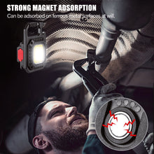 Load image into Gallery viewer, 7 Modes Portable Mini LED Work Light USB Rechargeable Power Display Working Light Pocket Bright Keychain Light Camping Torch
