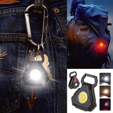 Load image into Gallery viewer, 7 Modes Portable Mini LED Work Light USB Rechargeable Power Display Working Light Pocket Bright Keychain Light Camping Torch

