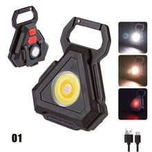 Load image into Gallery viewer, 7 Modes Portable Mini LED Work Light USB Rechargeable Power Display Working Light Pocket Bright Keychain Light Camping Torch
