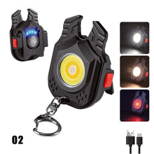 Load image into Gallery viewer, 7 Modes Portable Mini LED Work Light USB Rechargeable Power Display Working Light Pocket Bright Keychain Light Camping Torch
