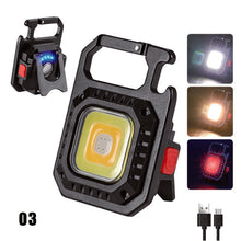 Load image into Gallery viewer, 7 Modes Portable Mini LED Work Light USB Rechargeable Power Display Working Light Pocket Bright Keychain Light Camping Torch
