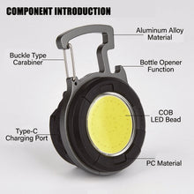Load image into Gallery viewer, Mini LED Head Flashlight Keychain Work Light Portable USB Rechargeable White Red COB Light Camping Hiking Security Outside Torch
