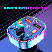 Load image into Gallery viewer, Q5 18W FM Transmitter External Microphone Dual USB PD Type C Fast Charge Car Charger Bluetooth 5.0 Handsfree Car FM Modulator

