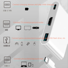 Load image into Gallery viewer, Usb C Three-in-one Docking Station Multi-function Converter Mobile Office Adapter Video Expander
